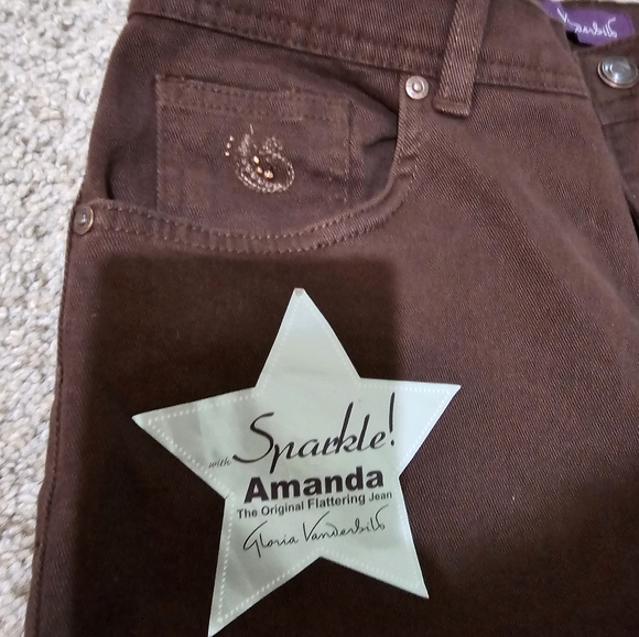 NWT Gloria Vanderbilt Brown Pants - Picture 4 of 5